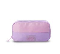 TOTTO - Estuche Escolar Dos Compartimentos, Modelo Cluw, Estuche Grande, Dimensiones 20 x 10 x 8 cm, Estuche con Cremallera, Bolsillo Delantero, Compacto y Resistente, Color Rosa