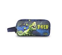 TOTTO - Estuche Escolar Dos Compartimentos, Modelo Digisaurio, Estuche Grande, Dimensiones 23 x 12 x 9 cm, Asa Lateral, con Identificador en Parte Posterior, Compacto y Resistente, Color Azul