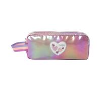TOTTO - Estuche Escolar Dos Compartimentos, Modelo Glowy, Estuche Grande, Dimensiones 23 x 12 x 9 cm, Asa Lateral, con Identificador en Parte Posterior, Compacto y Resistente, Estampado Rosa
