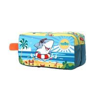 TOTTO - Estuche Escolar Dos Compartimentos, Modelo Little Surfer, Estuche Grande, Dimensiones 23 x 12 x 9 cm, Asa Lateral, con Identificador en Parte Posterior, Compacto y Resistente, Color Gris