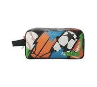 TOTTO - Estuche Escolar Dos Compartimentos, Modelo Multisport, Estuche Grande, Dimensiones 23 x 12 x 9 cm, Asa Lateral, Identificador en Parte Posterior, Compacto y Resistente, Estampado Multicolor