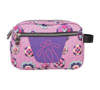 TOTTO - Estuche Escolar Dos Compartimentos, Modelo Plastilina, Estuche Grande, Bolsillo Auxiliar, Cinta Posterior con Velcro para Carrito, Asa Lateral, Malla Interior, Estampado Flores Japonesas