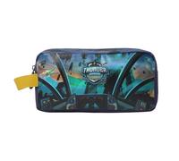 TOTTO - Estuche Escolar Dos Compartimentos, Modelo Sentinel, Estuche Grande, Dimensiones 23 x 12 x 9 cm, Asa Lateral, con Identificador en Parte Posterior, Compacto y Resistente, Estampado Azul