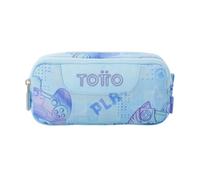 TOTTO - Estuche Escolar Dos Compartimentos, Modelo Sobre, Estuche Grande, Dimensiones 20 x 9.5 x 7 cm, Estuche con Cremallera, Compacto y Resistente, Estampado Polar