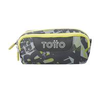 TOTTO - Estuche Escolar Dos Compartimentos, Modelo sobre, Estuche Grande, Dimensiones 20 x 9.5 x 7 cm, Estuche con Cremallera, Compacto y Resistente, Estampado Texgrunge