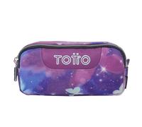 TOTTO - Estuche Escolar Dos Compartimentos, Modelo sobre, Estuche Grande, Dimensiones 20 x 9.5 x 7 cm, Estuche con Cremallera, Compacto y Resistente, Estampado Star Butterfly Glitter