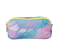 TOTTO - Estuche Escolar Dos Compartimentos, Modelo sobre, Estuche Grande, Dimensiones 20 x 9.5 x 7 cm, Estuche con Cremallera, Compacto y Resistente, Estampado Prisma