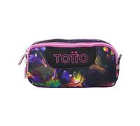TOTTO - Estuche Escolar Dos Compartimentos, Modelo sobre, Estuche Grande, Dimensiones 20 x 9.5 x 7 cm, Estuche con Cremallera, Compacto y Resistente, Estampado Flower Galaxy