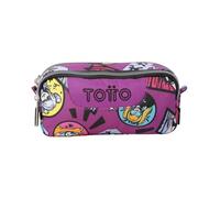TOTTO - Estuche Escolar Dos Compartimentos, Modelo sobre, Estuche Grande, Dimensiones 20 x 9.5 x 7 cm, Estuche con Cremallera, Compacto y Resistente, Estampado Kitsune