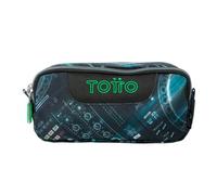 TOTTO - Estuche Escolar Dos Compartimentos, Modelo sobre, Estuche Grande, Dimensiones 20 x 9.5 x 7 cm, Estuche con Cremallera, Compacto y Resistente, Estampado Mixer Black
