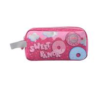 TOTTO - Estuche Escolar Dos Compartimentos, Modelo Sweet Panda, Estuche Grande, Dimensiones 23 x 12 x 8.5 cm, Asa Lateral, con Identificador en Parte Posterior, Compacto y Resistente, Color Rosa