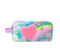 TOTTO - Estuche Escolar Dos Compartimentos, Modelo Sweety Heart, Estuche Grande, Dimensiones 24 x 12 x 8.5 cm, Asa Lateral, con Identificador en Parte Posterior, Compacto y Resistente, Color Azul