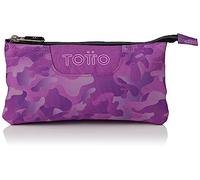 TOTTO Estuche Escolar Tres Compartimentos Camuflaje Rosa - Tablero TAMAÑO ESTÁNDAR