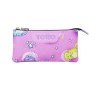 TOTTO Estuche Escolar Tres Compartimentos Gatos astronautas - Tablero TAMAÑO ESTÁNDAR