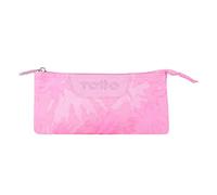 TOTTO Estuche Escolar Tres Compartimentos Palmeras Rosas - Tablero