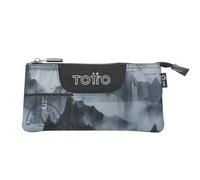 TOTTO - Estuche Escolar 3 Compartimentos, Modelo Tablero, Estuche Grande, Dimensiones 22 x 11 x 3.5 cm, Una Cremallera, Tejido Resistente y Repelente a Líquidos, Estampado Digital Hill