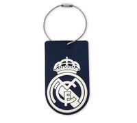 TOTTO - Identificador de Maletas Oficial del Real Madrid, Etiqueta de Equipaje con Cable de Acero Flexible, Espacio para Datos Personales, Diseño Original, Accesorios de Viaje, Color Azul