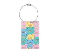 TOTTO - Identificador Maleta Viaje, Modelo Travel Tag, Etiqueta de Equipaje con Placa de Dirección, Cable de Acero tipo Guaya, Diseño Original, Accesorios de Viaje, Estampado Teddy Morado