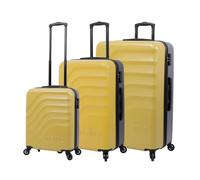 TOTTO - Juego de Maletas 3 Piezas, Modelo Bazy, Incluye Maleta de Cabina, Maleta Mediana y Maleta Grande, Maleta de Viaje Rígida, Resistencia a Impactos, Ruedas 360º, Candado TSA, Color Amarillo