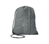 TOTTO - Mochila Cuerdas, Modelo Curvigrafo, Mochila Deportiva con Bolsillo Delantero, Doble Bolsillo, Mochila Saco, Ajuste con Cordón, Gran Capacidad, Ligera y Resistente, Color Monument Gris