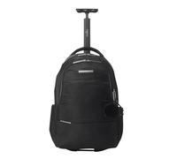TOTTO - Mochila de Viaje con Ruedas, Modelo Trolley, Capacidad 22 L, Compartimento Pc 15”, Bolsillo para Botella, Bolsillo Interno Cremallera, Manija Telescópica, Pasador para Maleta, Color Negro