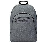 Totto Mochila escolar adaptable a carro gris metálico - Acuareles Gris