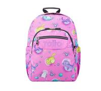 Totto - Mochila escolar adaptable a carro gatos astronautas Acuareles