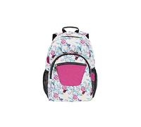 TOTTO - Mochila Escolar Adaptable a Carro, Modelo Acuareles, Capacidad 20 L, Bolsillo para Botella, Espaldar Ergonómico con Flujo de Aire, Correas en S para Mayor Comodidad, Estampado Blanco Flores