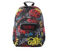 TOTTO - Mochila Escolar Adaptable a Carro, Modelo Acuareles, Capacidad 20 L, Bolsillo para Pc 14", 2 Bolsillo Botella, Espaldar Ergonómico con Flujo de Aire, Cómodas Correas en S, Estampado Grafil