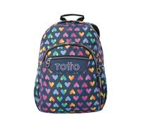 TOTTO - Mochila Escolar Adaptable a Carro, Modelo Acuareles, Capacidad 20 L, Bolsillo para Pc 14", 2 Bolsillo Botella, Espaldar Ergonómico con Flujo de Aire, Cómodas Correas en S, Estampado Latty