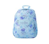 TOTTO - Mochila Escolar Adaptable a Carro, Modelo Acuareles, Capacidad 20 L, Bolsillo para Pc 14", 2 Bolsillo Botella, Espaldar Ergonómico con Flujo de Aire, Cómodas Correas en S, Estampado Polar