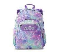 TOTTO - Mochila Escolar Adaptable a Carro, Modelo Acuareles, Capacidad 20 L, Bolsillo para Pc 14", 2 Bolsillo Botella, Espaldar Ergonómico con Flujo de Aire, Correas en S