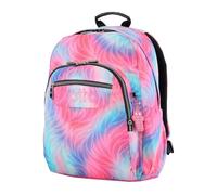 TOTTO - Mochila Escolar Adaptable a Carro, Modelo Acuareles, Capacidad 20 L, Bolsillo para Pc 14", 2 Bolsillos Botella, Espaldar Ergonómico con Flujo de Aire, Correas en S, Estampado Fritz Glitter