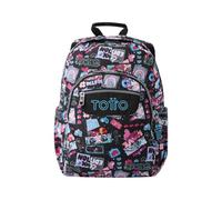 Mochila Escolar Adaptable A Carro Negro Misato - Acuareles