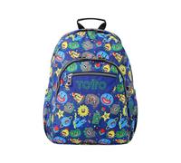 TOTTO - Mochila Escolar Adaptable a Carro, Modelo Acuareles, Capacidad 20 L, Bolsillo para Pc 14", 2 Bolsillo Botella, Espaldar Ergonómico con Flujo de Aire, Cómodas Correas en S, Estampado Tello