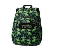 TOTTO - Mochila Escolar Adaptable a Carro, Modelo Acuareles, Capacidad 20 L, Bolsillo para Pc 14", 2 Bolsillo Botella, Espaldar Ergonómico con Flujo de Aire, Cómodas Correas en S, Estampado Ali