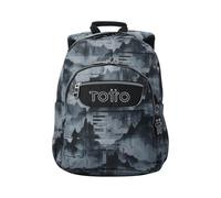 TOTTO - Mochila Escolar Adaptable a Carro, Modelo Acuareles, Capacidad 20 L, Bolsillo para Pc 14", 2 Bolsillo Botella, Espaldar Ergonómico con Flujo de Aire, Correas en S, Estampado Digital Hill