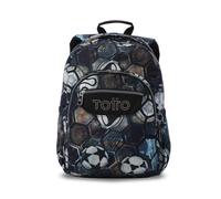 TOTTO - Mochila Escolar Adaptable a Carro, Modelo Acuareles, Capacidad 20 L, Bolsillo Pc 14", Bolsillos Botella, Espaldar Ergonómico con Flujo de Aire, Cómodas Correas en S, Estampado Verat Soccer