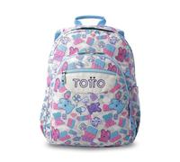 TOTTO - Mochila Escolar Adaptable a Carro, Modelo Acuareles, Capacidad 20 L, Bolsillo Pc 14", Bolsillos Botella, Espaldar Ergonómico con Flujo de Aire, Cómodas Correas en S, Estampado Gommis