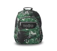 TOTTO - Mochila Escolar Adaptable a Carro, Modelo Acuareles, Capacidad 20 L, Bolsillo Pc 14", Bolsillos Botella, Espaldar Ergonómico con Flujo de Aire, Cómodas Correas en S, Estampado Grounger