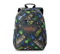 TOTTO - Mochila Escolar Adaptable a Carro, Modelo Acuareles, Capacidad 20 L, Bolsillo Pc 14", Bolsillos Botella, Espaldar Ergonómico con Flujo de Aire, Cómodas Correas en S, Estampado Adventur