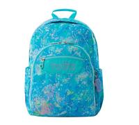 TOTTO - Mochila Escolar Adaptable a Carro, Modelo Acuareles, Capacidad 20 L, Bolsillo Pc 14", Bolsillos Botella, Espaldar Ergonómico con Flujo de Aire, Cómodas Correas en S, Estampado Glittep Azul