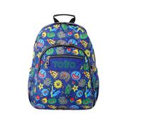 Totto - Mochila escolar adaptable a carro Tello azul Acuareles