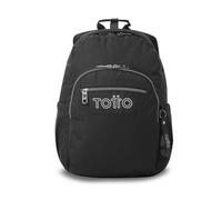 TOTTO - Mochila Escolar Adaptable a Carro, Modelo Acuareles Ecole Solid, Capacidad 20 L, Bolsillo Pc 14", Bolsillos Botella, Espaldar Ergonómico con Flujo de Aire, Cómodas Correas en S, Color Negro