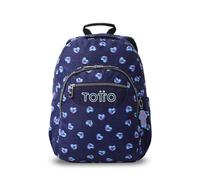 TOTTO - Mochila Escolar Adaptable a Carro, Modelo Acuareles Glitter, Capacidad 20 L, Bolsillo para Pc 14", 2 Bolsillo Botella, Espaldar Ergonómico con Flujo de Aire, Correas en S, Estampado Nacary