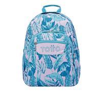 Totto Mochila escolar adaptable a carro plantas tropicales - Acuareles Verde