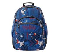 TOTTO Mochila escolar azul y futbolistas - Crayoles