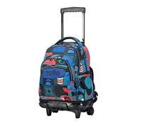 TOTTO Mochila escolar con ruedas cyber monstruos - Renglones TAMAÑO GRANDE,Estampado
