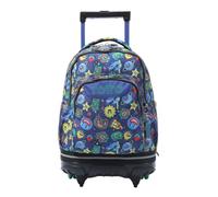 TOTTO - Mochila Escolar con Ruedas Desmontables, Modelo Tiza, Capacidad 26 L, Mochila PC 15.4", Bolsillo Botella, Manija Telescópica, Espaldar Ergonómico y Correas en S, Estampado Tello Azul