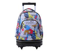 TOTTO - Mochila Escolar con Ruedas Desmontables, Modelo Tiza, Capacidad 26 L, Mochila PC 15.4", Bolsillo Botella, Manija Telescópica, Espaldar Ergonómico y Correas en S, Estampado Lazel Multicolor